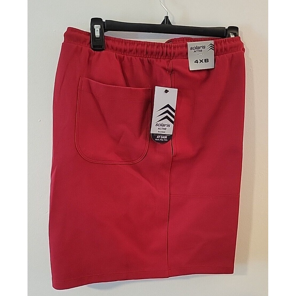 NWT Solaris Active Big Man Knit At Ease 8" Inseam RED Shorts Sz 4XB Retail $52